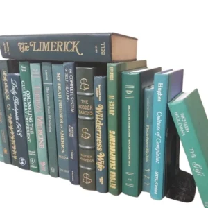 lot of 10 hardcover green books — decorative collection for home, library, wedding, or farmhouse
