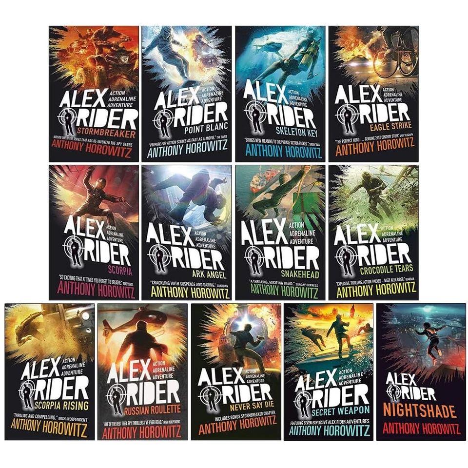 alex rider 13 book collection set by anthony horowitz – includes stormbreaker, point blanc & more alex rider 13 book collection set by anthony horowitz – includes stormbreaker, point blanc & more